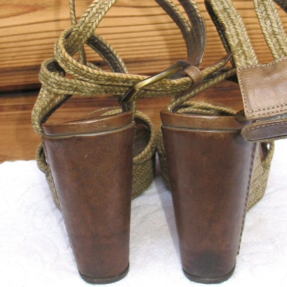 Stuart Weitzman Womens 7.5 Wedge Sandals Shoes - Picture 7 of 9